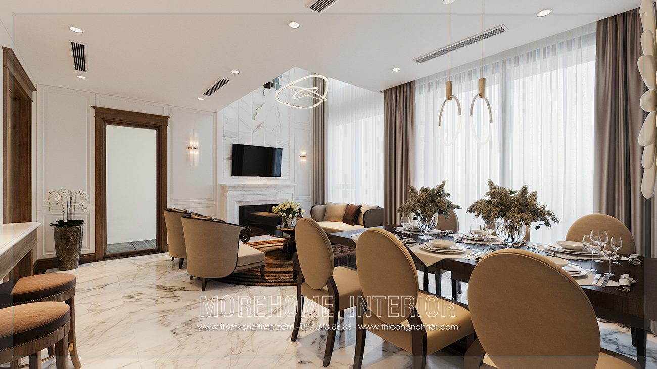 Interior design of luxury Duplex apartment in Vinhomes Westpoint, Hanoi, Vietnam