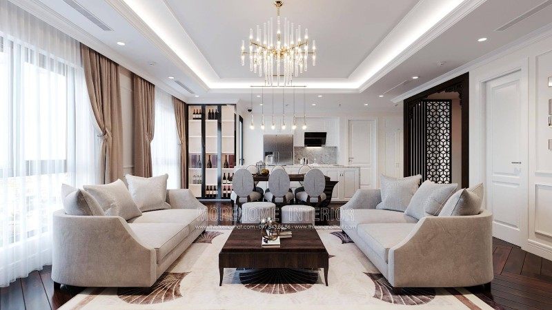 Neoclassical interior design apartment at Emerald My Dinh, Hanoi, Vietnam