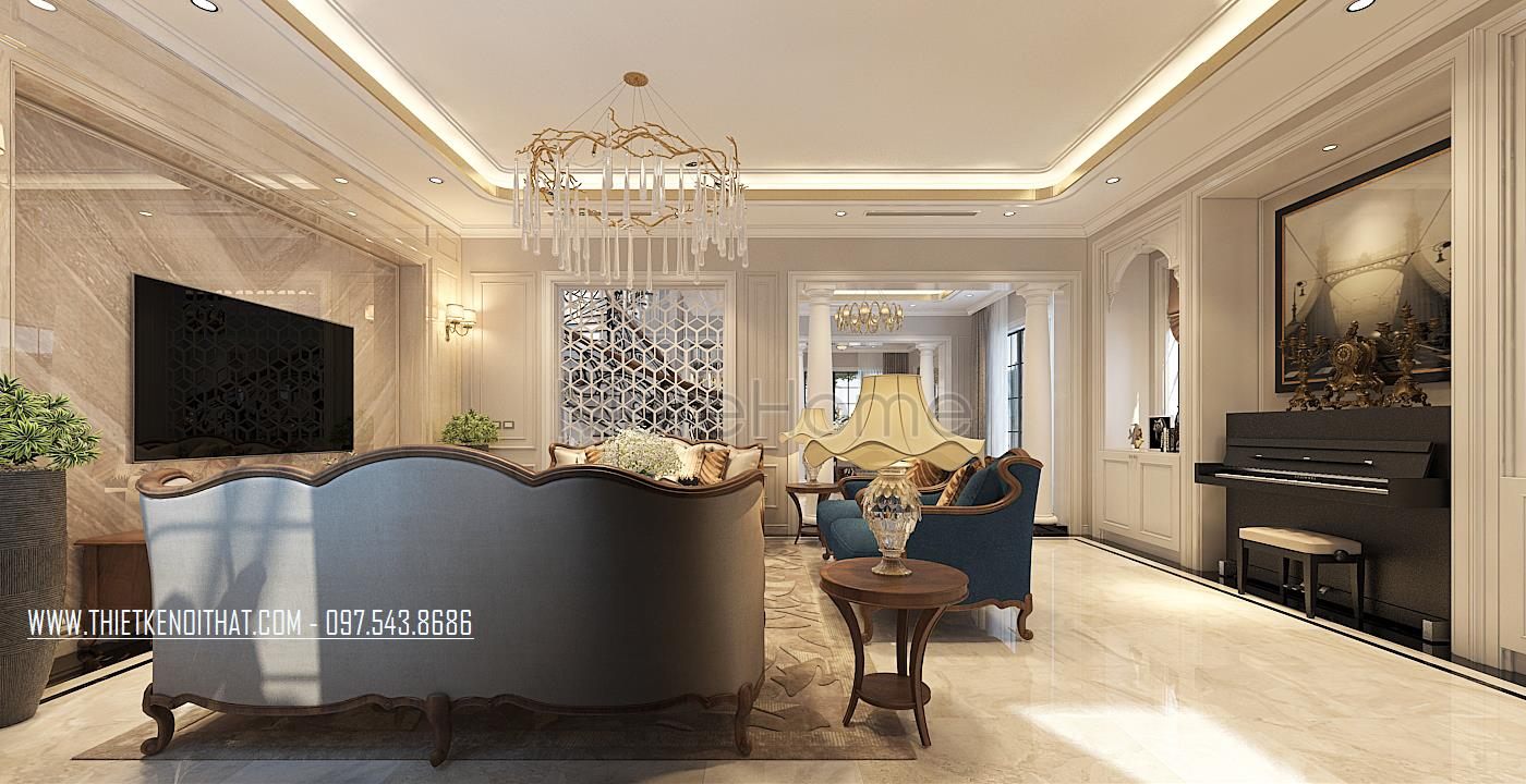 High-class and luxurious Interior design of a Villa at Vinhomes ...