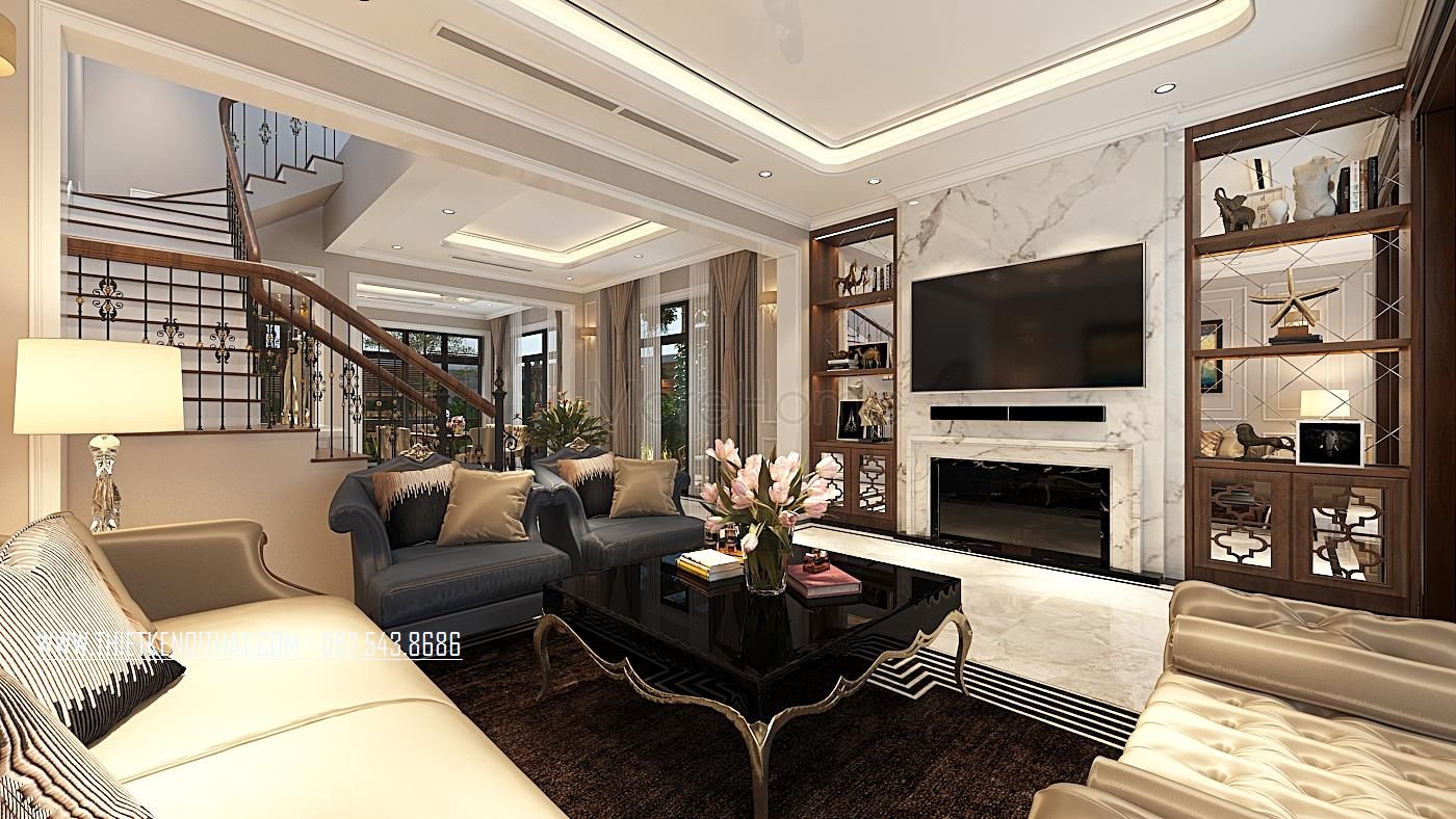 Interior design of a villa at Vinhomes Riverside The Harmony, Hanoi, Vietnam